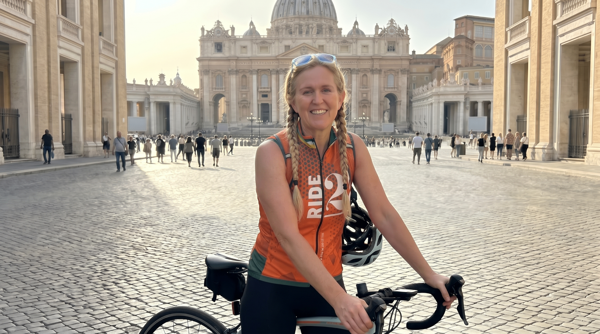 Ride25 rider in St Peter's Square