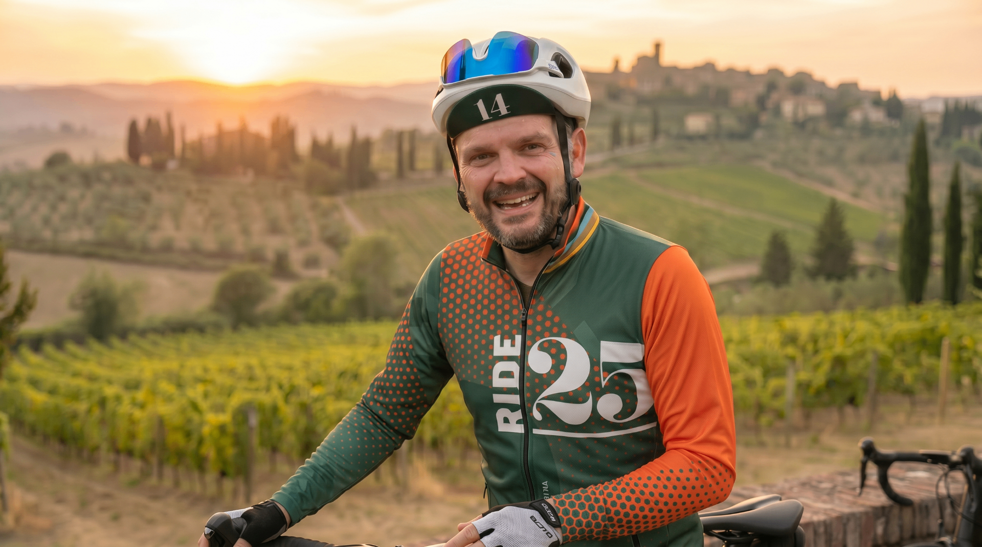 Ride25 rider in the Tuscan hills